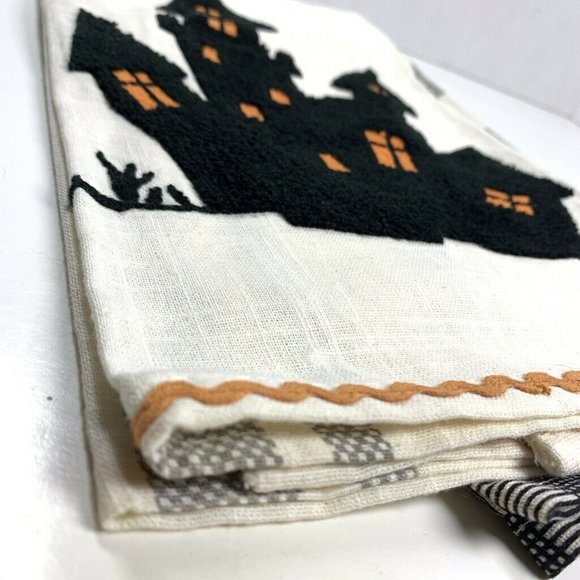 2pc Halloween Spooky Kitchen Towels Vintage Retro - Picture 3 of 5